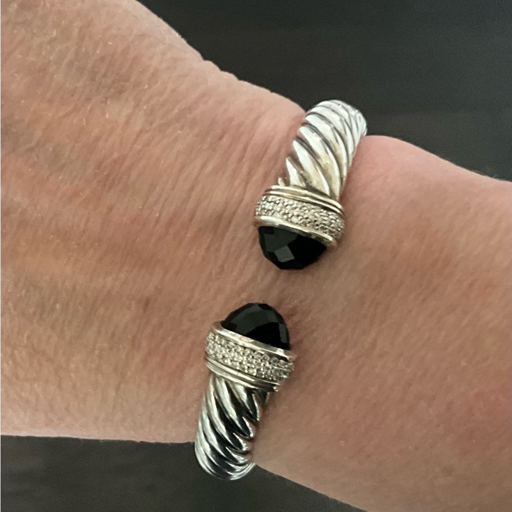 David Yurman Waverly Bracelet Size Small Onyx and Diamonds